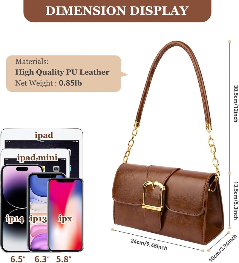 Gosect Shoulder Bag for Women, Cute Soft PU Leather Small Crossbody Purses Handbags, Trendy Underarm Bag Tote Purses for Women - Image 2